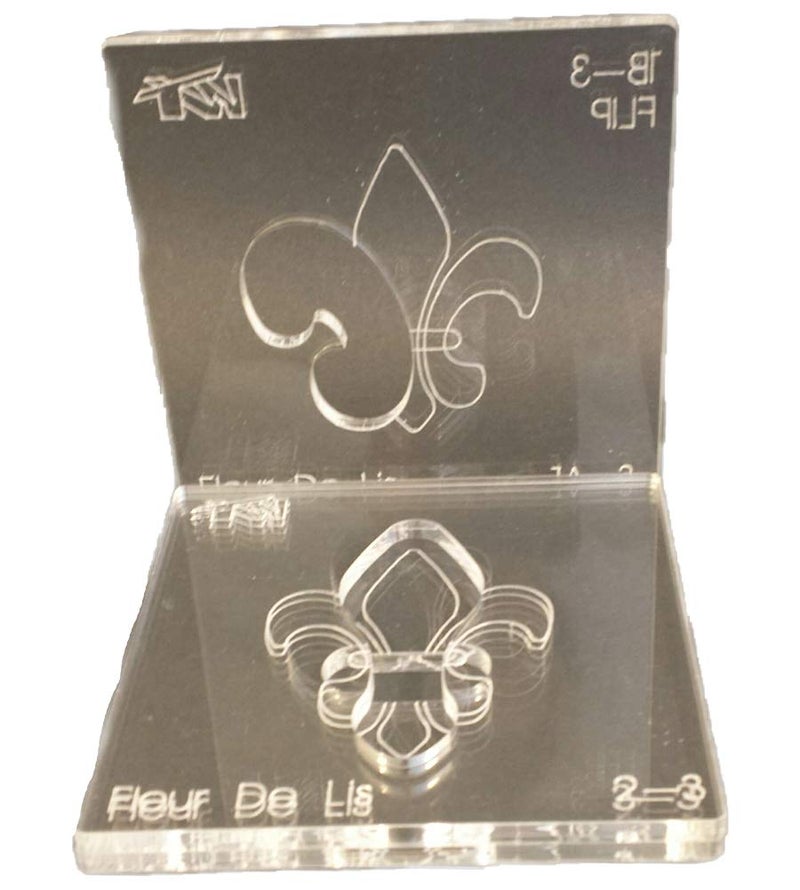 M'lis Fleur DE LIS Symbol 3" - Acrylic Router Inlay Templates for Precise Wood Inlay Designs by Tarter Woodworking (MLIS) Multiple Layer Inlay System, Guaranteed to Work with Router Inlay kit, Made in USA - Image 1